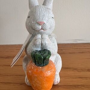 Bath & Body Works NWT Magnet Candle Jar Topper White Easter Bunny w/Carrot